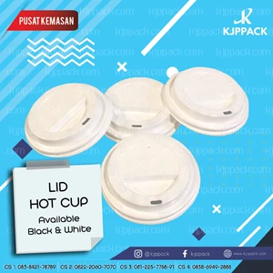Tutup Paper Cup - Tutup Hot Cup - Lid Hot Cup warna Hitam dan putih