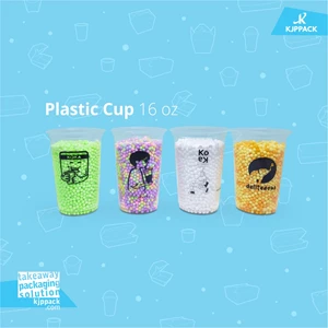 Thick Plastic Cup for Bubble Tea Drinks / Print High Quality Plastic Cup Screen Printing in Jogja