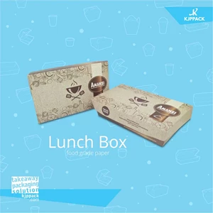 Cetak Kemasan Lunch Box/ Lunch Box Bahan Food Grade/ Printing Paper Box Food Grade 