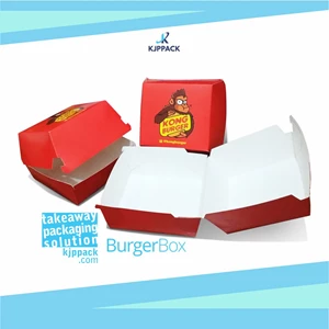BURGER BOX FOOD GRADE - BOX TAKE AWAY TAKOYAKI - KEMASAN UNIK KEKINIAN
