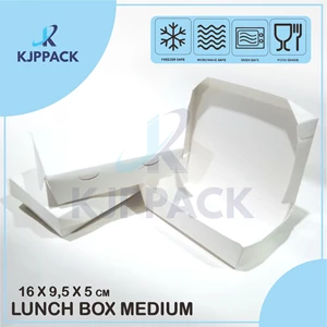 Lunch Box Medium Polos Paper Lunch Foodgrade Kemasan Makan Murah Box Kertas Berlaminasi