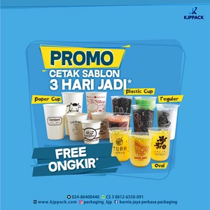 Print cup screen printing 3 days so Delivery to all over Indonesia Fast printing plastic cups 3 days finished