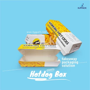 Printing Hot Dog Box Kemasan Hotang CornDog Bahan Food Grade Anti Minyak Printing Box Full Color
