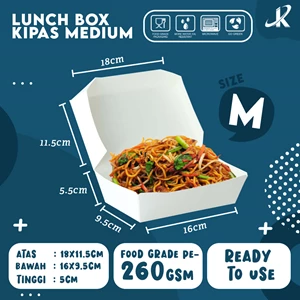Lunch Box Paper Medium KJPPACK Bahan Foodgrade PE 