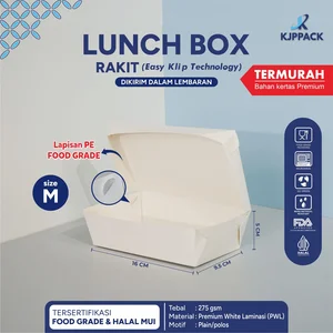Lunch Box Paper Medium KJPPACK Bahan Foodgrade PE 