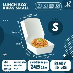 Lunch Box Paper Small Ukuran 12x9x4cm KJPPACK Bahan Ivory Foodgrade PE