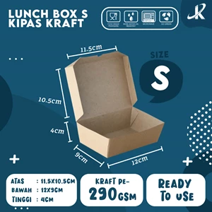 Lunch Box Paper Small Size 12x9x4cm KJPPACK Material Brown Kraft Foodgrade PE