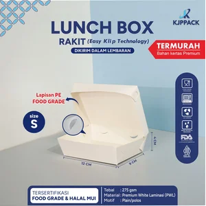 Lunch Box Paper Small Ukuran 12x9x4cm KJPPACK Bahan Brown Kraft Foodgrade PE