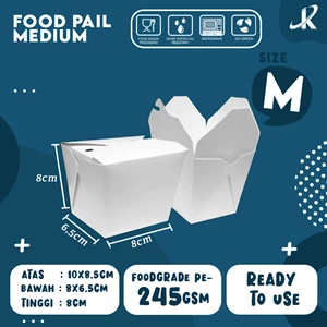 Food Pail Medium Rice Box Size 8x6.5x8cm KJPPACK Material Ivory Foodgrade PE