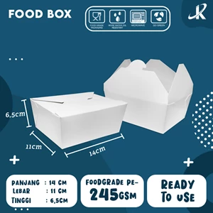 Food Box Rice Box Bento Box Ukuran 14x11x6.5cm KJPPACK Bahan Ivory Foodgrade PE