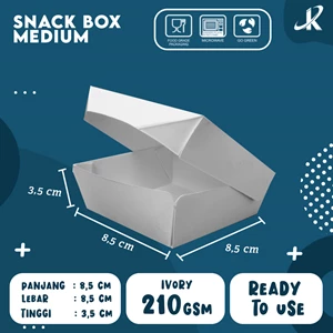 Snack Box Paper Medium Ukuran 8.5x8.5x3.5cm KJPPACK Bahan Ivory Foodgrade Non PE