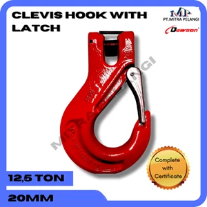 Clevis Hook with Safety Latch DAWSON Size 20mm WLL 12.5 TON
