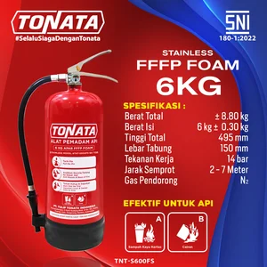Fire Extinguisher Stainless Tonata - SNI / APAR FFFP FOAM 6 Kg