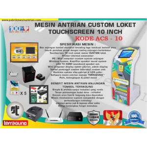 MESIN ANTRIAN TOUCHSCREEN 10 INCH