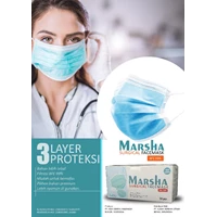 Masker Medis Marsha 3 Ply 50 Pcs/Box