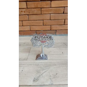 Hiasan Pohon Beringin Bahan Aluminium Warna Silver
