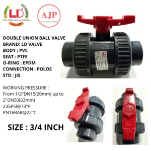 Ld Valve - Ball Valve Pvc - Socket - Std Jis   Size 3/4 Inch
