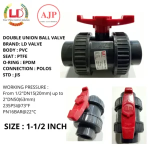 Ld Valve - Ball Valve Pvc - Socket - Std Jis   Size 1-1/2 Inch