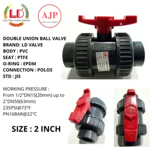 Ld Valve - Ball Valve Pvc - Socket - Std Jis   Size 2 Inch
