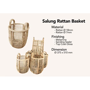 Keranjang Rotan Salung Rattan Basket 