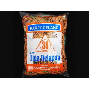 KARET GELANG CAP 38 WARNA OREN CAMPUR 
