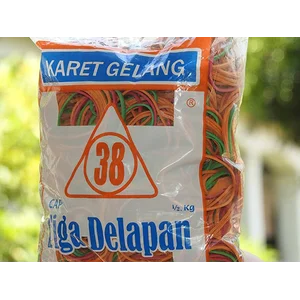 KARET GELANG CAP 38 OREN CAMPUR HIJAU DAN MERAH 500 GRAM 