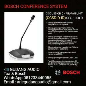 Bosch Conference Ccs Chairman Unit 1000 D Discussion (Ccsd-D-Id)