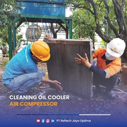 Cleaning Oil Cooler Air Compressor By Reftech Jaya Optima