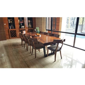 Wooden Dining Table Set of 10 Chairs