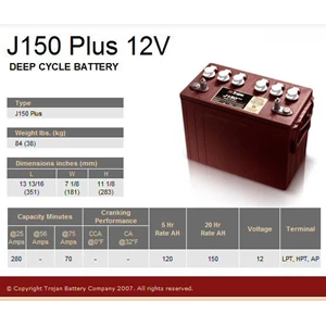 Trojan Battery Type battery J150 Plus 12V