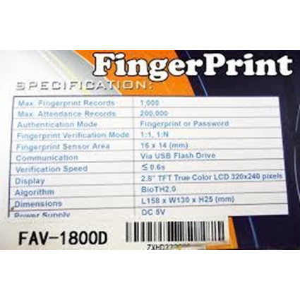 Dari Mesin Absensi Sidik Jari Fingerprint FAV-1800D 1