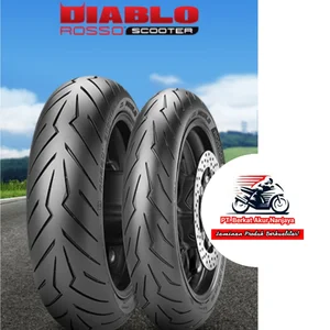 Paket Pirelli Diablo Rosso Scooter  120/70-15 Dan 150/70-14 Tubeless Plus Pentil Dan Cairan Anti Ban Bocor