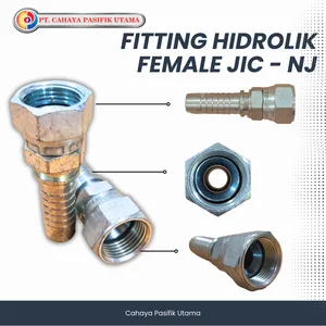 Fitting Female JIC Elbow 90 NJ 90 Derajat Nepel Selang Hidrolik