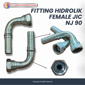 Fitting Female JIC Elbow 90 NJ 90 Derajat Nepel Selang Hidrolik