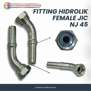 Fitting Female JIC Elbow 90 NJ 90 Derajat Nepel Selang Hidrolik