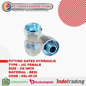 FITTING GATES HIDROLIK JIC FEMALE 3/8 INCH PART 6SL-6FJX