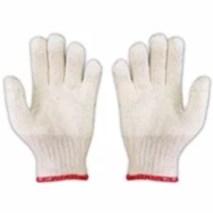 SARUNG TANGAN SAFETY BENANG PUTIH PERGELANGAN TANGAN MERAH