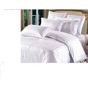 Hotel bedsheet 100% cotton plain dobby jacquard stripe 3 cm