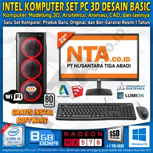Pc Desktop Intel Komputer Set Pc 3D Desain Basic