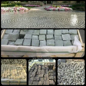 Batu Andesit Kobel Andesit Cobble Stone Paving Block Batu Alam Lokal