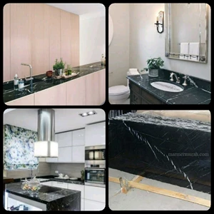 Black Marble Floor Table White Kitchen Table Kitchen Wash Basin Pantry Counter Bar