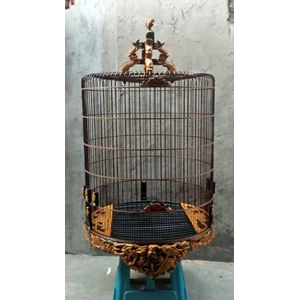  Bird Cage carve natural finishing fish motifs of stone muray