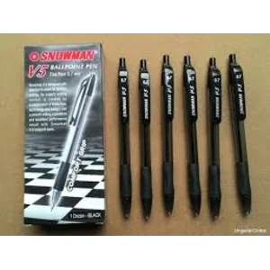Pulpen Snowman V5 Hitam 0.7 Mm