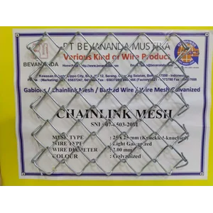 Kawat Harmonika [BEVA Chainlink} 25mmx25 mm Light Galvanized BWG 14 2.0mm