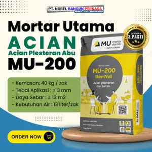 Mortar Utama Cement MU200 Skim Coat Surabaya Sidoarjo Nationwide Delivery