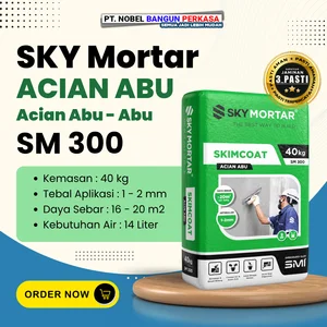 Semen Mortar Sky Mortar Acian Abu 40 Kg Hasil Halus dan Mulus Siap Kirim Seluruh Indonesia