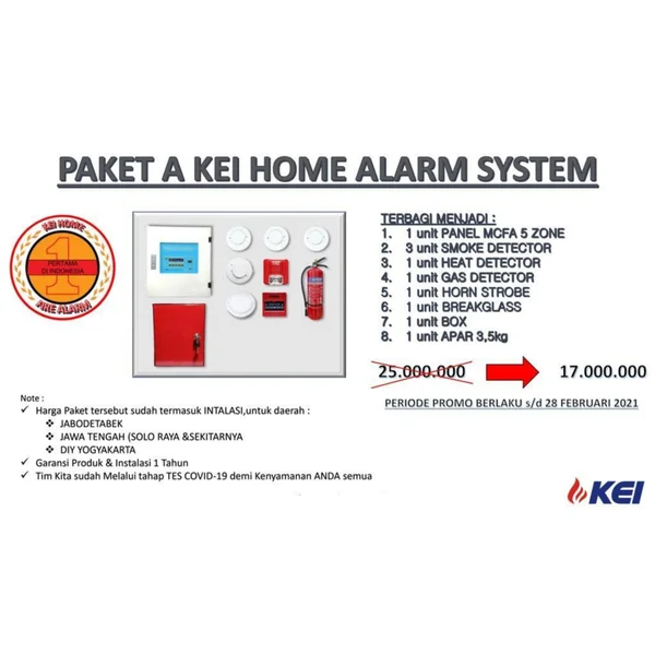Kei Paket A Home Alarm System Kebakaran