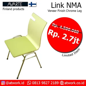 Kursi Restoran Kafe Avarte Link Nma - Veneer Finish Chrome Leg