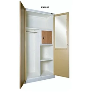 Lemari Pakaian lemari penyimpanan barang 2 pintu besi/kayu