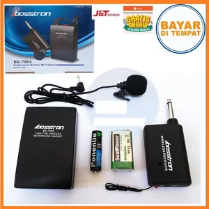 Microphone Unit CLIP ON JEPIT WIRELES BOSSTRON BS-708A BISA UNTUK CAMERA DSLR